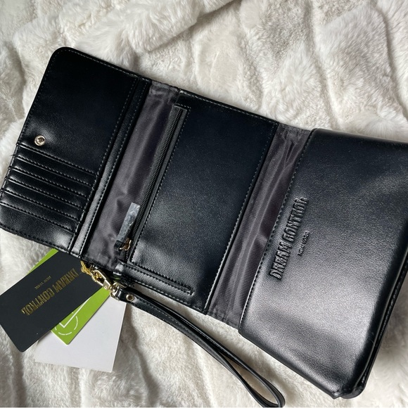 Dream Control Black Velvet Vegan Leather clutch NEW - Picture 3 of 4